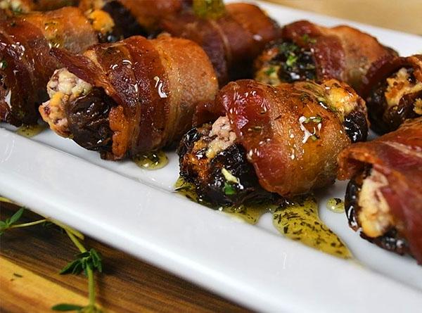 Bacon Wrapped Dates with Cranberry Stilton - Step 6